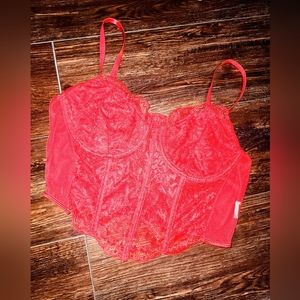 Corset red lace top